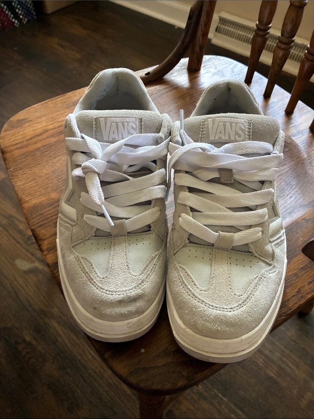 Vans Low-Top Sneakers in Light Gray and White